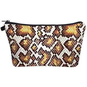 Black & Yellow Snakeskin Cosmetic Toiletry Bag